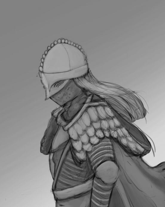 Elden Ring Tarnished in Grayscale